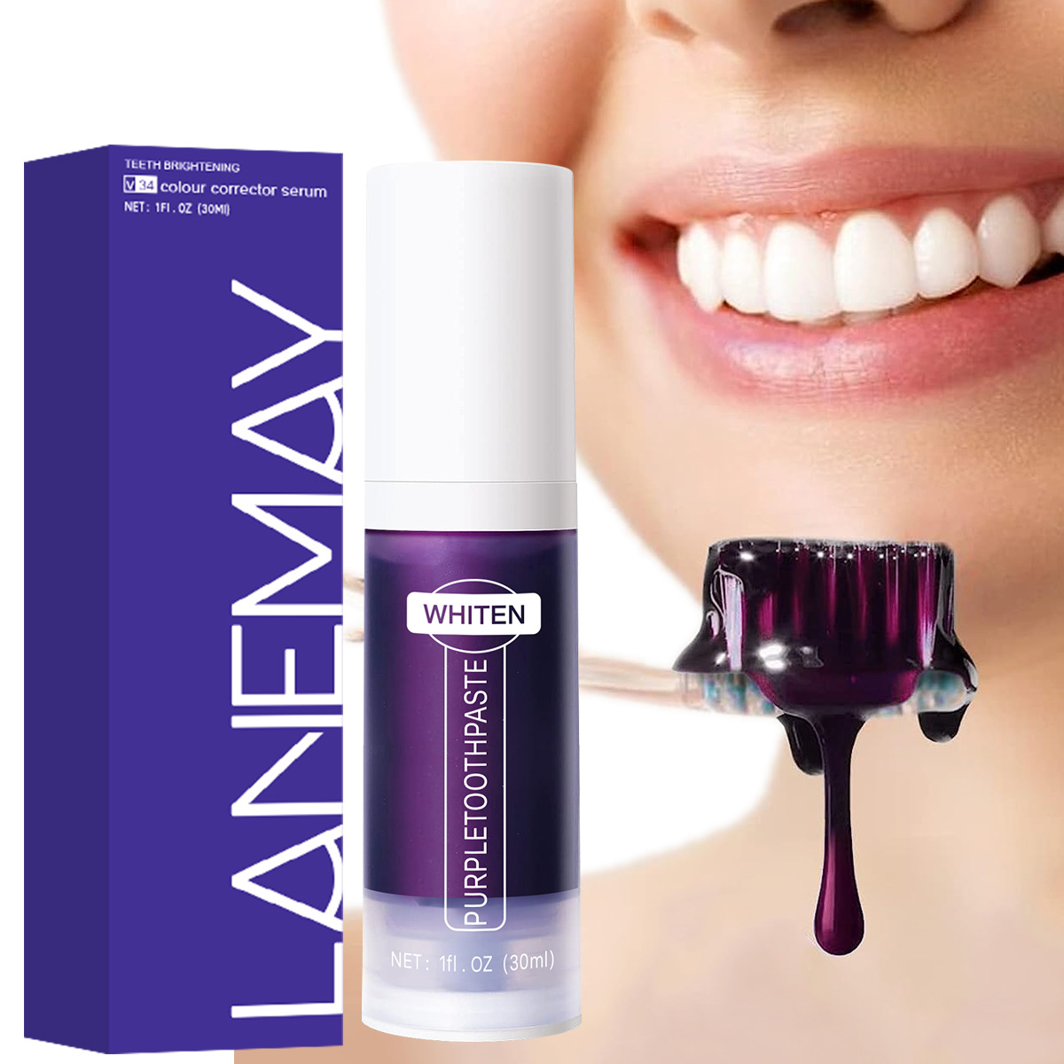 Purple Toning Shampoo - Paarse tandpasta, kleurcorrigerend serum – versterkt