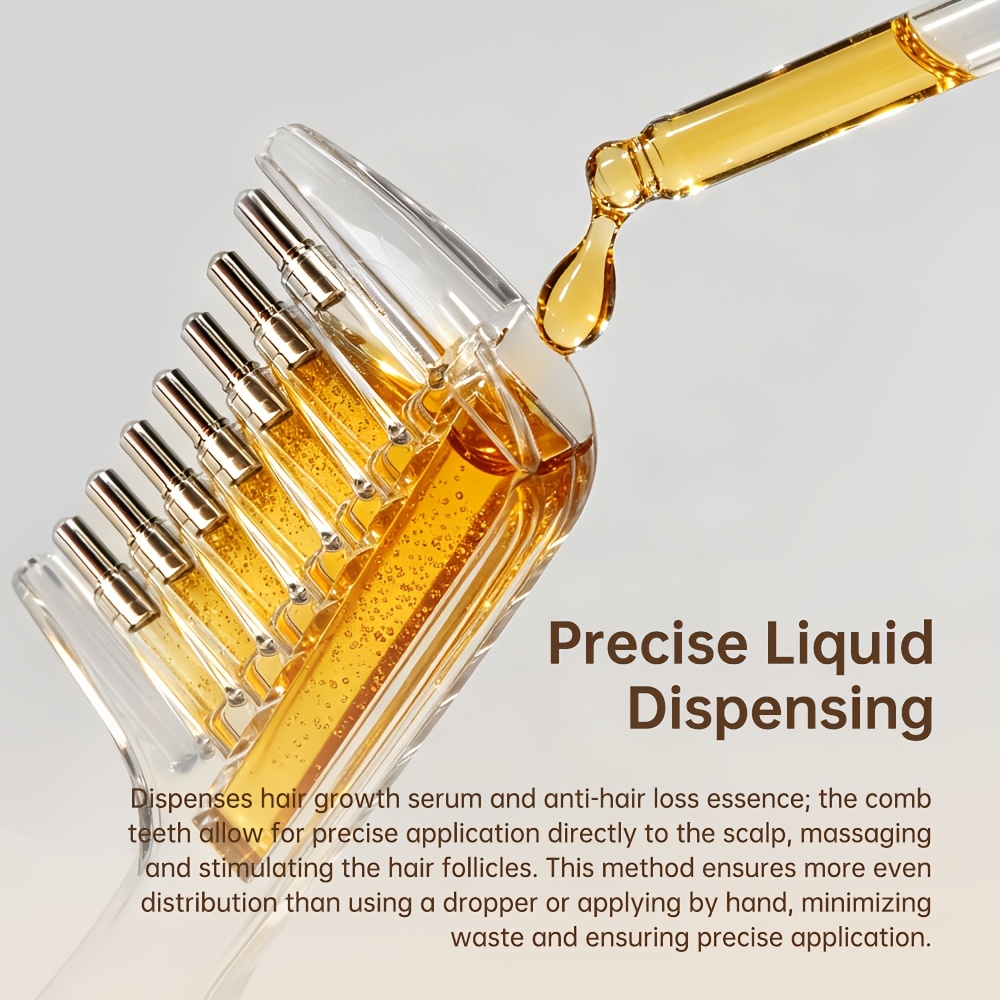 Hair Care Oil Serum - Draagbare Transparante Haarwortelkam Vloeistofgeleider Applicator Hoofdmassagekam