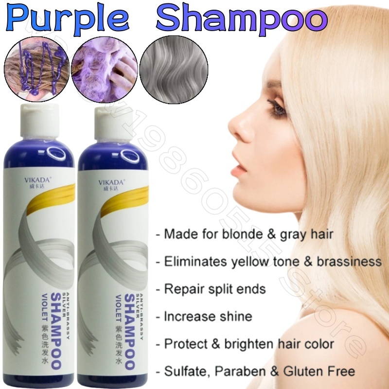 Purple Toning Shampoo - Paarse Shampoo Blond Platina Bleekmiddel Zilvergrijs