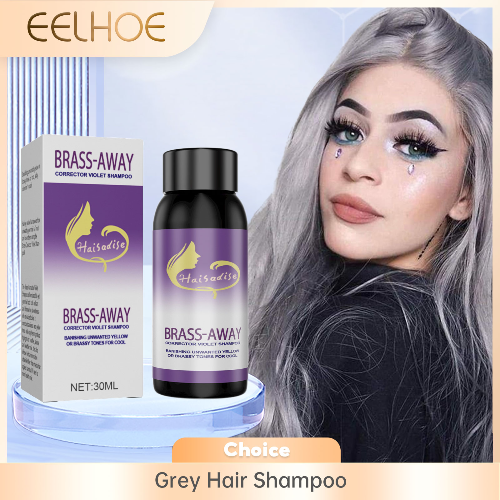 Purple Toning Shampoo - Grijze kleur fixerende haarverfshampoo Vervagende niet-irriterende