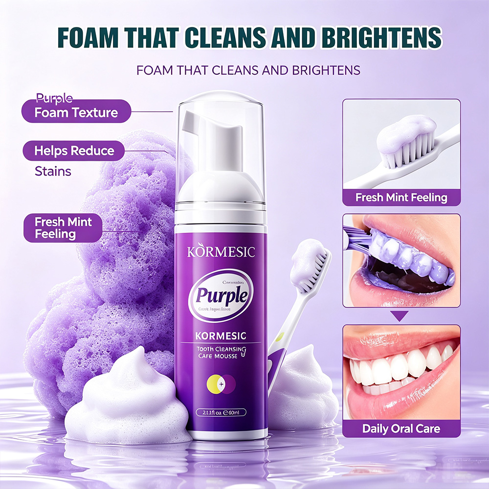 Purple Toning Shampoo - Paarse Whitening Tand Mousse Schuim V34