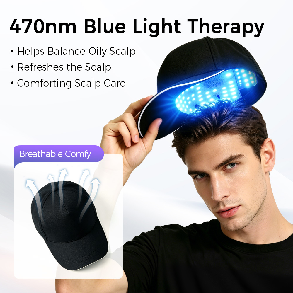 LED Haar Groei Cap Rood Blauw  - Hair Care Frizzy Hair recensie en prijs