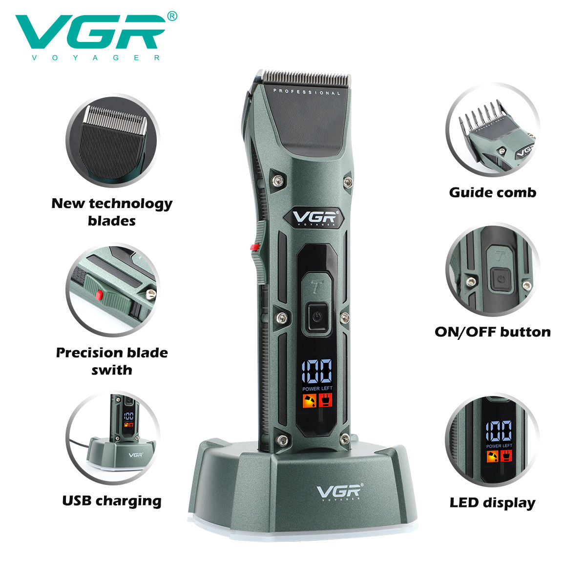 VGR V-696 Nieuwe metalen popul - Hair Care Barber recensie en prijs